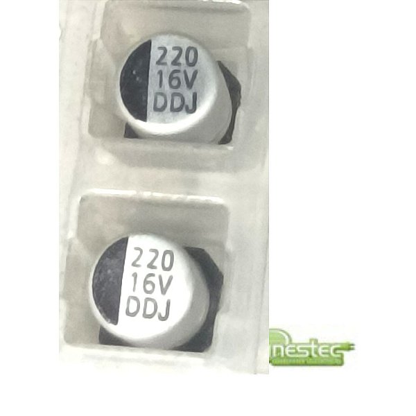 22UF X 35V  CAPACITOR SMD  5,3 X 6,3mm 5 PECAS