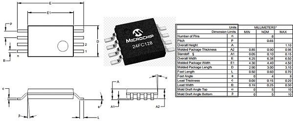 24FC128-I/ST - EEPROM - TSSOP-8