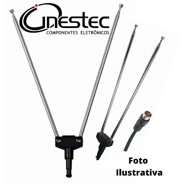 ANTENA INTERNA DUPLA EM V PLUG - MXT