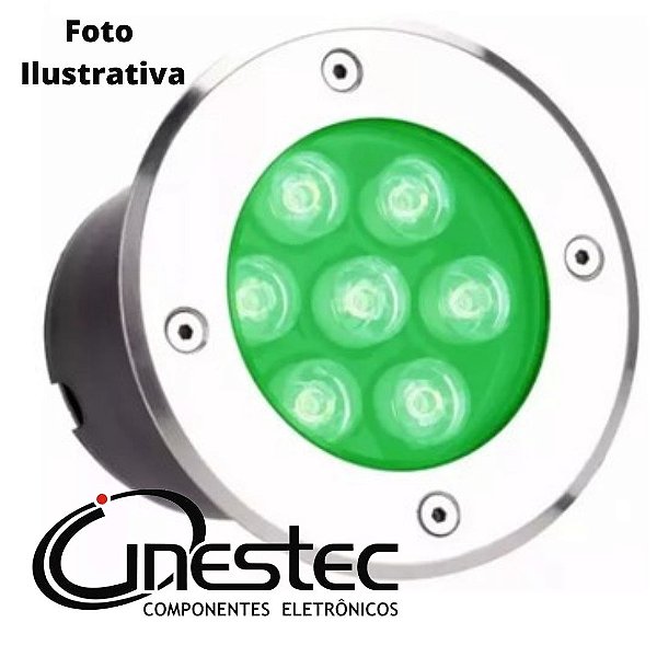 BALIZADOR DE CHAO LED PARA PISO diametro 12cm - IP67 12W - VERDE