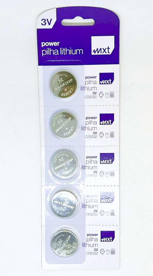 BATERIA CR2032 3V LITHIUM CARTELA COM 5 PECAS