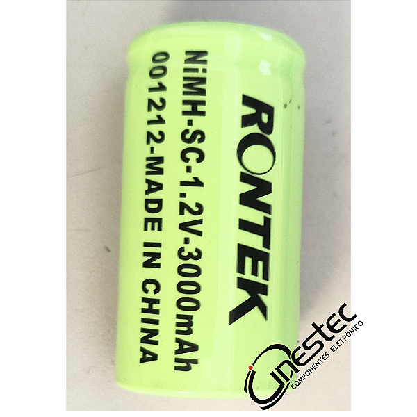 BATERIA REC. 1,2V - 3000MAH SC S/ TERMINAIS NIMH