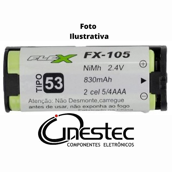 BATERIA RECARREGAVEL FX-105 - 2,4V / 830mAh