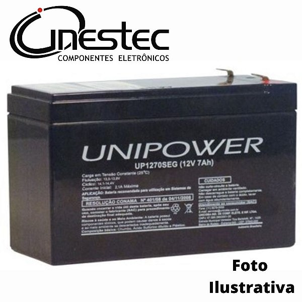 BATERIA SELADA 12V 7Ah UP1270SEG UNIPOWER