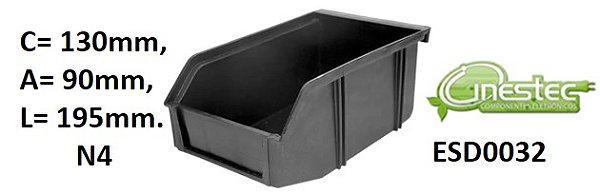 BIN / CAIXA CONDUTIVO N5 PARA ARMAZENAMENTO 160X120X230mm