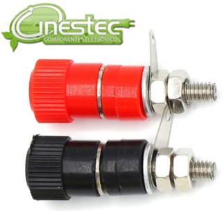 BORNE BANANA 4mm - VERMELHO - (0,38 x 1,28 x 0,14mm)