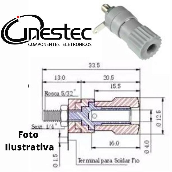 BORNE BANANA 4mm B09 CINZA