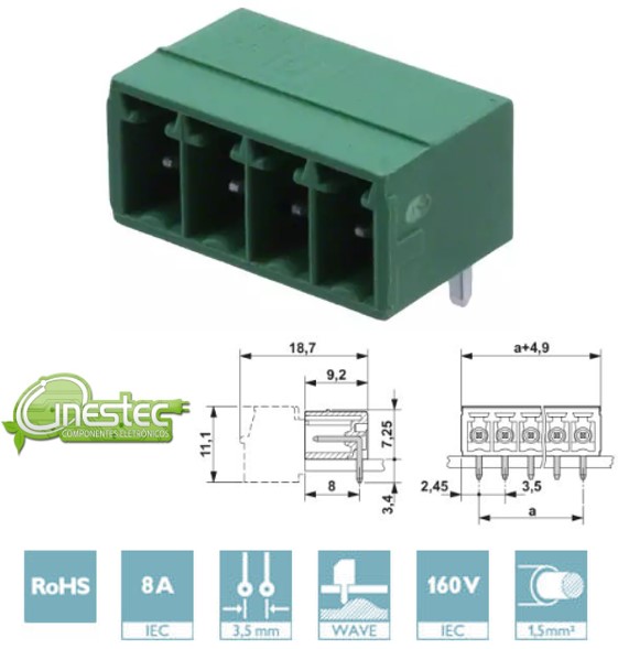 BORNE KRA - HEADER - MC 1,5/ 4-G-3,81 - MACHO