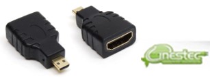 ADAPTADOR / CONVERSOR MICRO HDMI MACHO PARA HDMI FEMEA - DOURADO