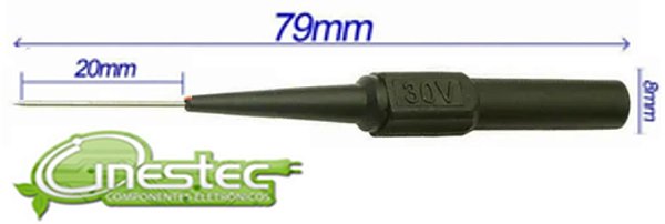 ADAPTADOR PONTA DE PROVA  AGULHA PARA TESTE  30V  PRETO