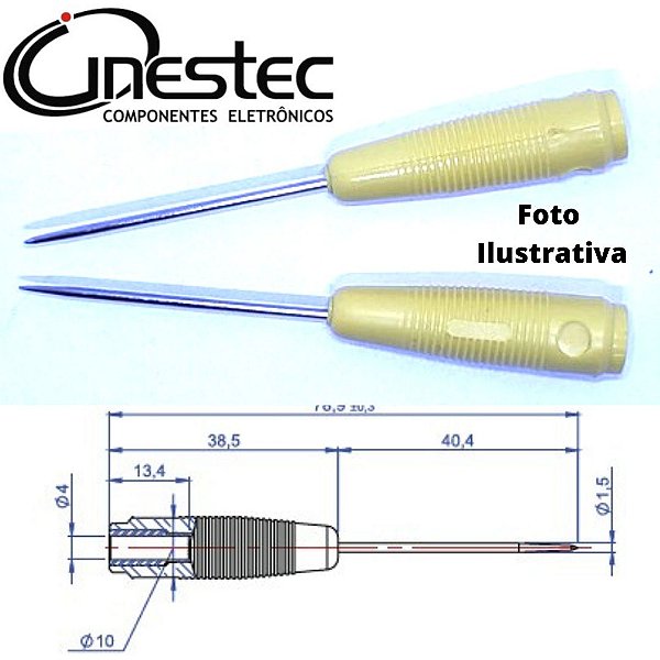 ADAPTADOR PONTA DE PROVA AGULHA BBC PARA TESTE - AMARELO