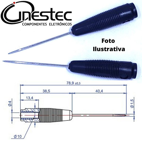 ADAPTADOR PONTA DE PROVA AGULHA BBC PARA TESTE - PRETO