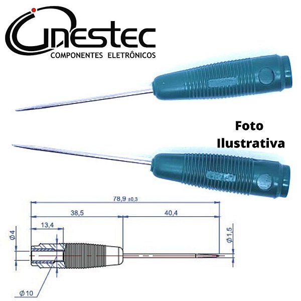 ADAPTADOR PONTA DE PROVA AGULHA BBC PARA TESTE - VERDE