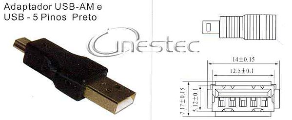 ADAPTADOR USB A MACHO <-> USB MINI 5P MACHO  OFERTA
