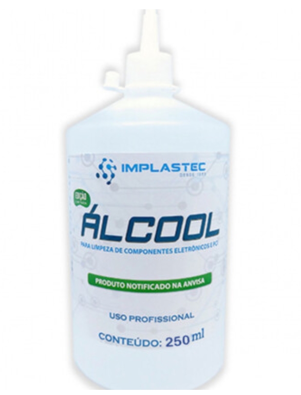 ALCOOL ISOPROPILICO PARA ELETRONICOS E PCI - IMPLASTEC - 250 ml