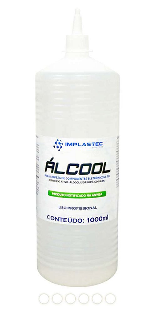 ALCOOL PARA LIMPEZA DE ELETRONICOS E PCI  IMPLASTEC 1L