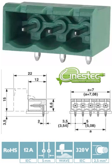 BORNE KRA HEADER MSTBA 2,5/ 3-G-5,08 - MACHO