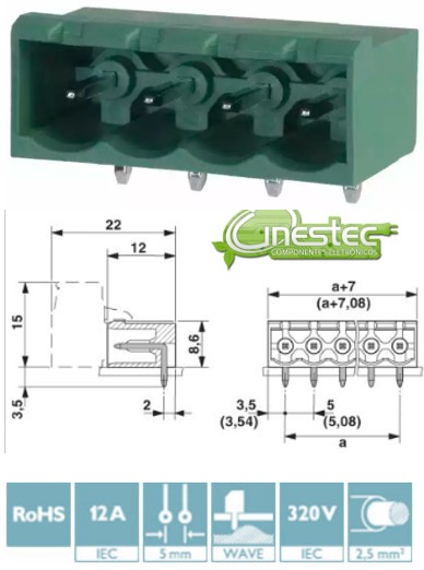 BORNE KRA HEADER MSTBA 2,5/ 4-G - MACHO