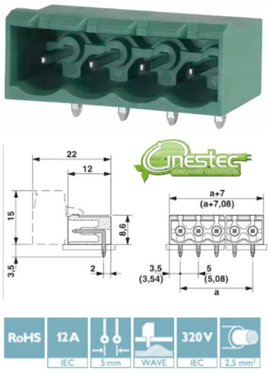 BORNE KRA HEADER MSTBA 2,5/ 4-G-5,08 - MACHO