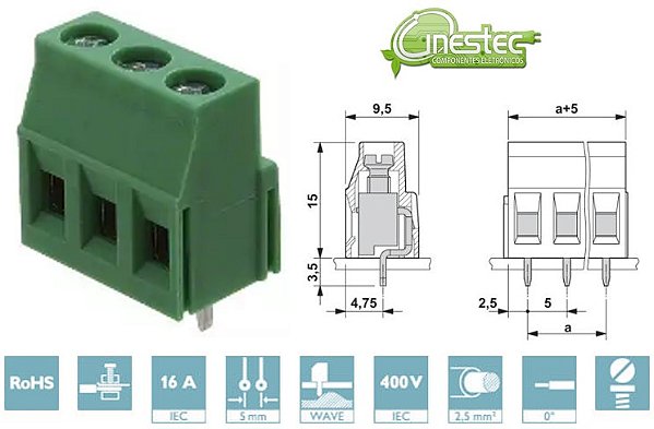 BORNE KRE MKDSN 2,5/ 3, 5,0, 180