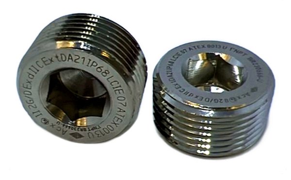 BUJÃO / PLUG SEXTAVADO LATÃO EXD/E LATAO NIQ NPT 1