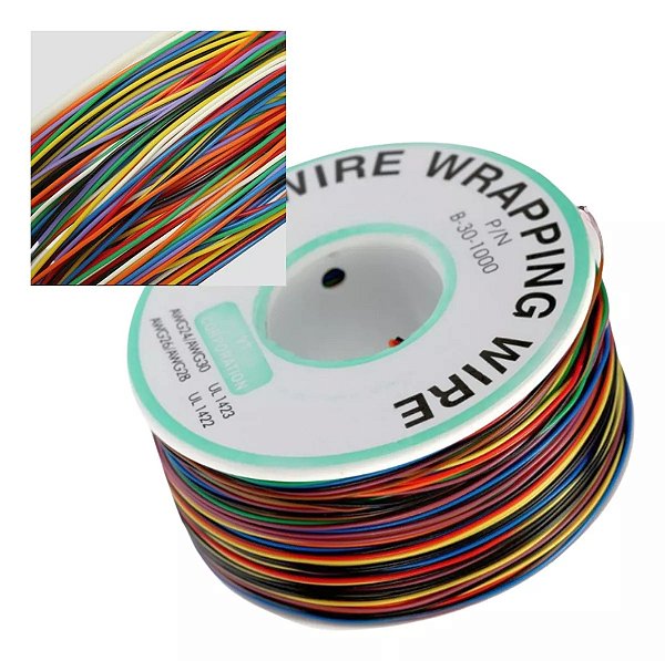CABO  FIO WIRE WRAP 30AWG 8 CORES - ROLO 120mts