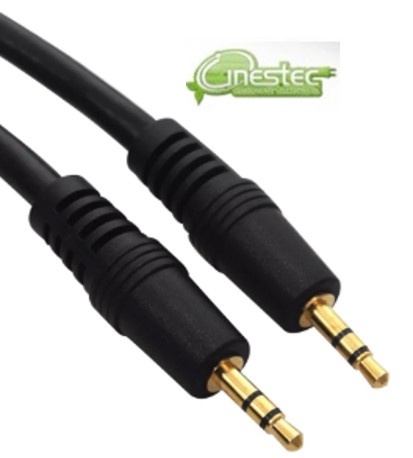 CABO 1P2ST   1P2ST  3m  PRETO  PLUGS DOURADOS