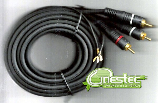 CABO 2RCA  2RCA PROFISSIONAL   FIO TERRA 5 metros PRETO