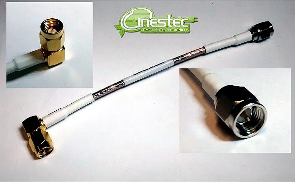 CABO ADAPTADOR  PIG TAIL CON. SMA MACHO  SMA MACHO 90 graus 10 cm