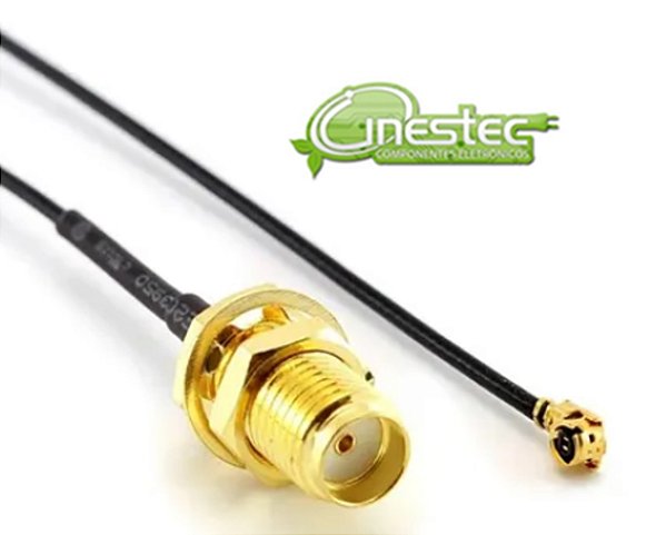 CABO ANTENA CONECTOR PIG TAIL MINI PCI X RP SMA FEMEA  15cm