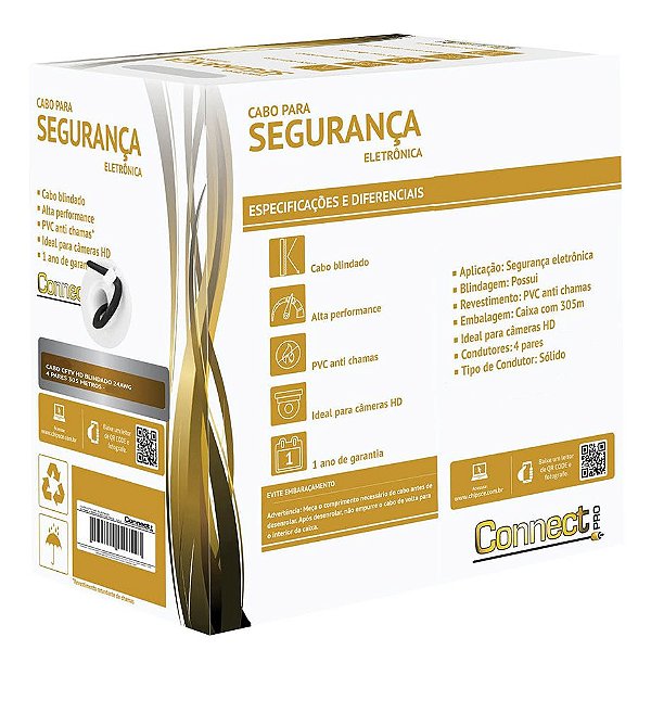 CABO CFTV 4 PARES CAT5E BLINDADO O METRO