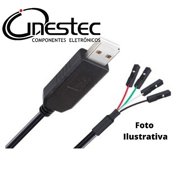 CABO CONVERSOR USB MACHO SERIAL - RS-232 4 FIOS - PL2303