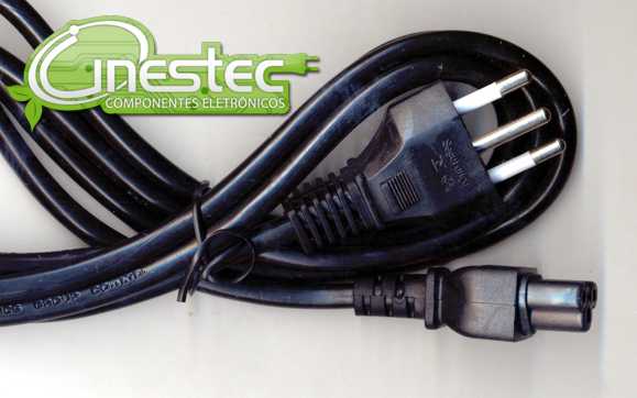 CABO DE FORCA TRIPOLAR MICKEY 1,8m 3x0,75 PRETO