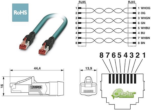 CABO DE REDE ETHERNET MONTADO - NBC-R4AC/0,5-94Z/R4AC