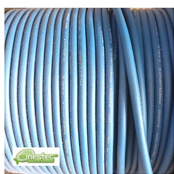 CABO GUITARRA ESPIRALADO EMBORRACHADO 2X0,20MM AZUL