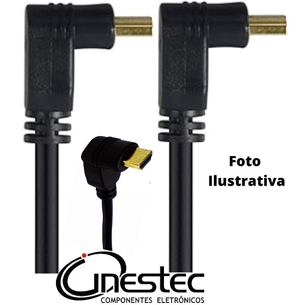 CABO HDMI M x HDMI M 90° - 4K V2.0 3D 19+1P ULTRA HD GOLD 30AWG - 2m