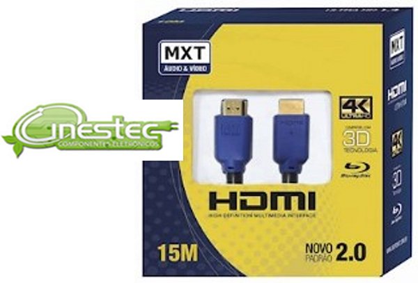 CABO HDMI PREMIUM M X HDMI M 4K V2.0(3D) 19 VIAS GOLD  15m