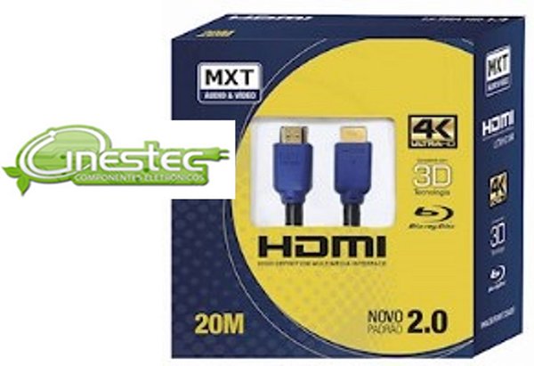 CABO HDMI PREMIUM M X HDMI M 4K V2.0(3D) 19 VIAS GOLD 20m