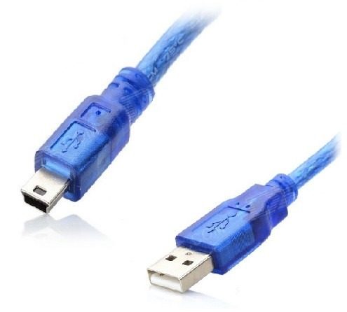 CABO USB A MACHO X MINI USB AZUL 0,5m  PARA ARDUINOS E SHIELDS