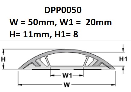 CANALETA PARA PISO AUTO ADESIVO 50X11 MM - CINZA, 1M