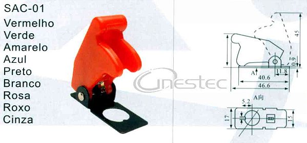 CAPA TAMPA PARA CHAVE ALAVANCA VERMELHO SAC 01