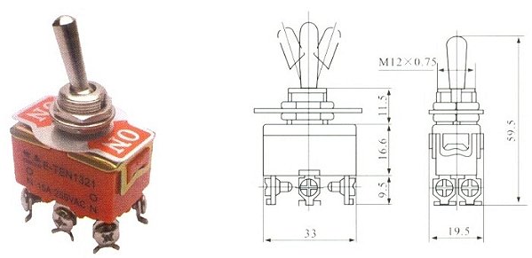 CHAVE ALAVANCA  2P  6T  15A  KN-1321