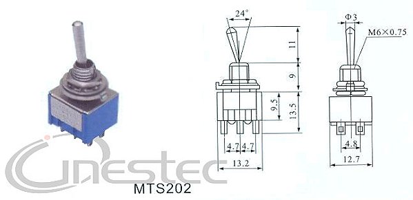 CHAVE ALAVANCA 6T 2P  3A   MTS 202