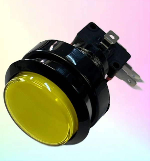 CHAVE BOTAO ARCADE ILUMINACAO 40mm AMARELO 12V  COM MICROSWITCH 2T 6A