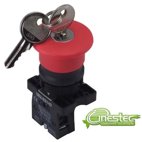 CHAVE BOTAO DE EMERGENCIA MG COGUMELO COM CHAVE 1NF  XB2 ES142