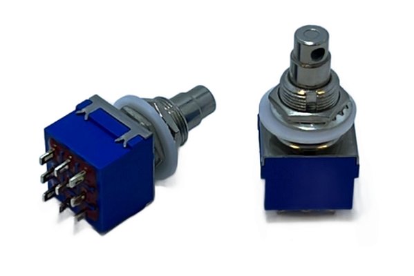 CHAVE FOOT SWITCH PB-24-302SH ON-(ON) 9T SOLDA FIO 3PDT