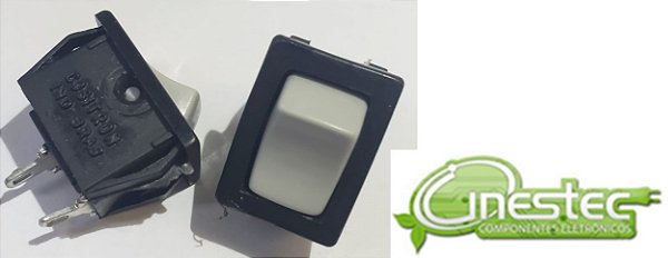 CHAVE GANGORRA LIGA DESLIGA  2P 2T 6A  120V OU 3A  250V CINZA