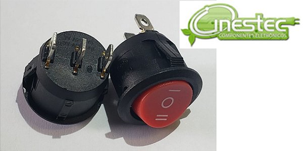 CHAVE GANGORRA REDONDA 3T 3P 6A X 250V  KCD1-106A-1030 VERMELHO