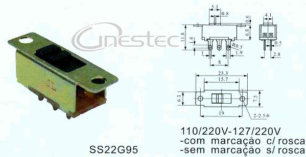 CHAVE HH  MINI  SEM ALAVANCA  SEM ROSCA  110 220  SS22G95