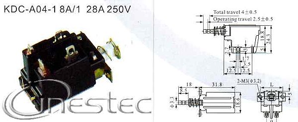 CHAVE LIGA DESLIGA TVCS 4 POLOS  KDC A04 1